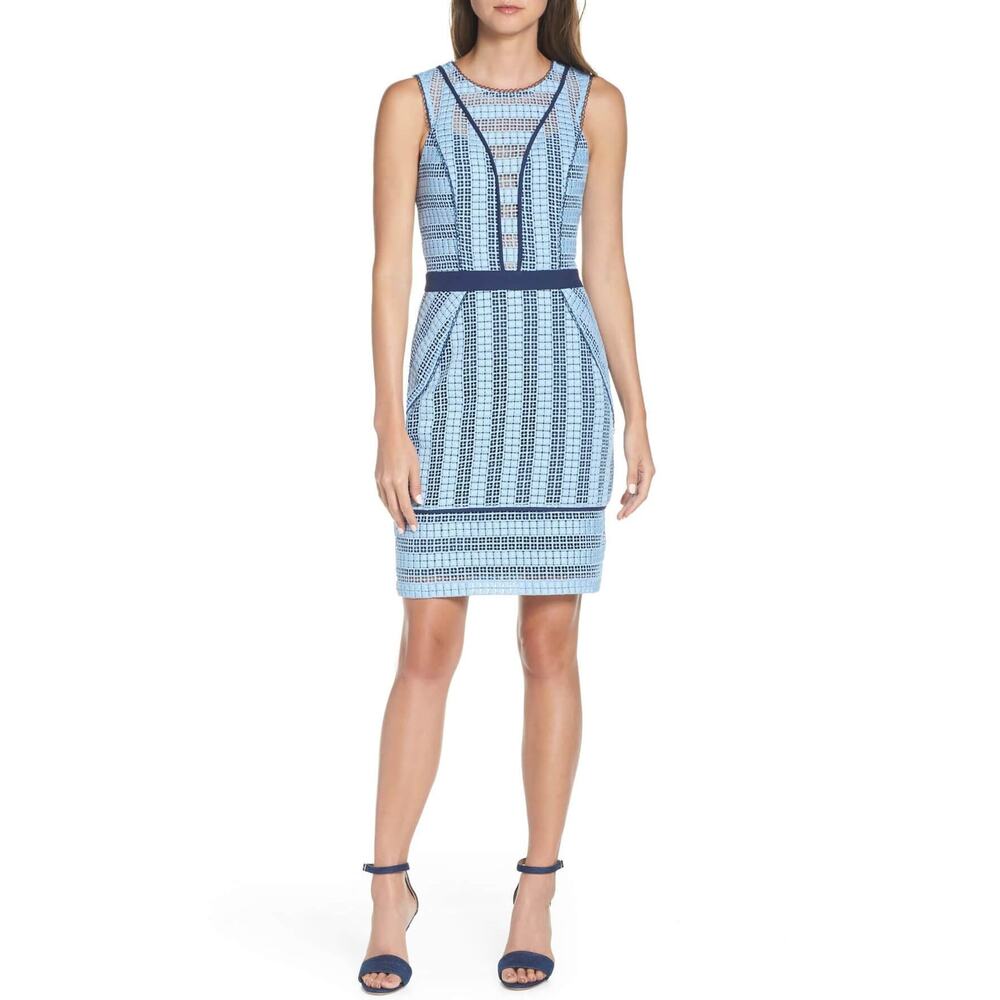 Adelyn Rae Rhea Woven Lace Dress Blue Sz XS